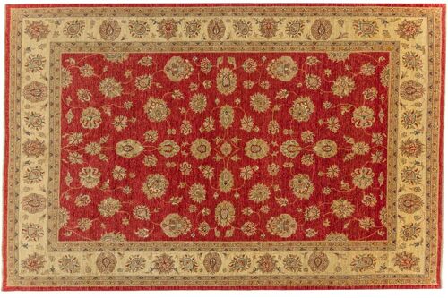 Afghan Chobi Ziegler 315x208 Handgeknüpft Teppich 210x320 Rot Orientalisch Kurzflor