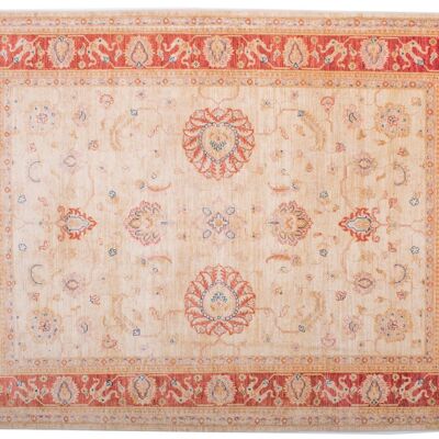 Afghan Feiner Chobi Ziegler 198x151 Handgeknüpft Teppich 150x200 Rot Blumenmuster