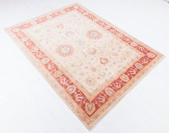 Tapis Afghan Feiner Chobi Ziegler 198x151 noué main 150x200 motif fleur rouge 4