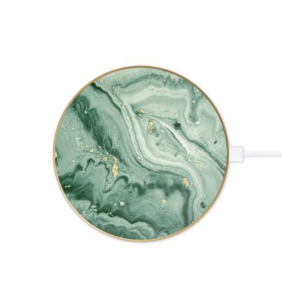 Fashion QI Ladegerät Mint Swirl Marble