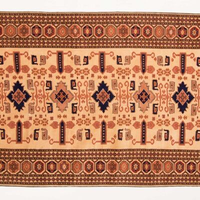 Afghan Mauri Kabul 176x116 alfombra anudada a mano 120x180 patrón geométrico beige