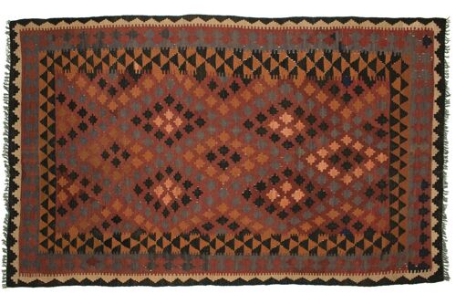 Afghan Maimana Kelim 245x157 Handgewebt Teppich 160x250 Mehrfarbig Geometrisch Muster