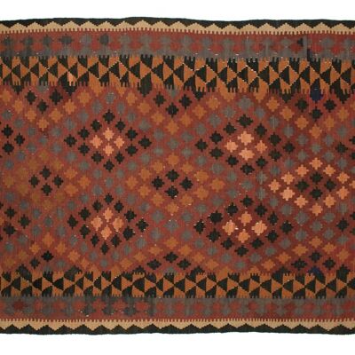 Afghan Maimana Kilim 245x157 Hand-Woven Carpet 160x250 Multicolored Geometric Pattern