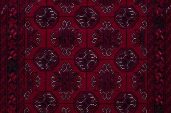 Tapis Afghan Mauri 193x80 noué main 80x190 motif géométrique rouge poils courts Orient 5