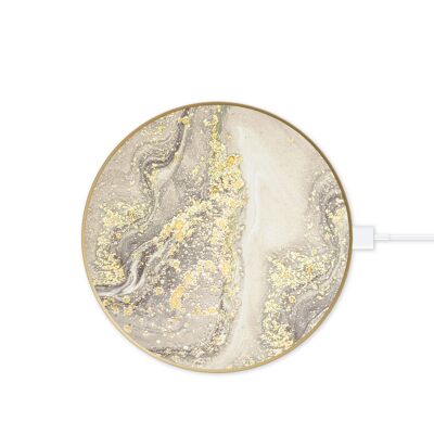 Fashion QI Charger Sparkle Greige Marble