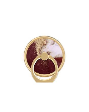 Bague Magnétique Monture Marbre Bordeaux Doré 1