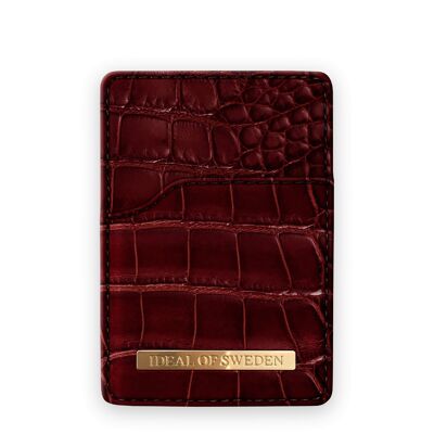 Magnetic Card Holder Claret Croco