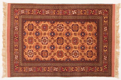Afghan Mauri Kabul 157x113 Handgeknüpft Teppich 110x160 Orange Geometrisch Muster