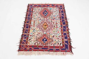 Tapis persan en soie soumakh 130x98 tissé main 100x130 multicolore oriental 2