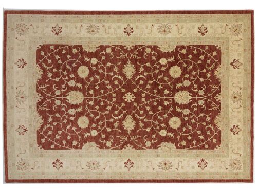 Afghan Chobi Ziegler 362x249 Handgeknüpft Teppich 250x360 Rot Orientalisch Kurzflor