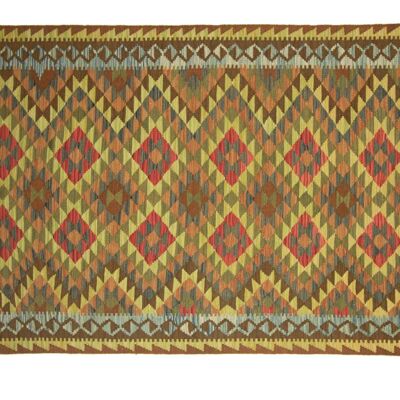 Afghan Maimana Kelim Bunt 251x154 Handgewebt Teppich 150x250 Mehrfarbig Geometrisch