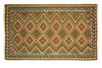 Afghan Maimana Kilim Colorful 251x154 Tapis tissé à la main 150x250 Multicolore Géométrique 1