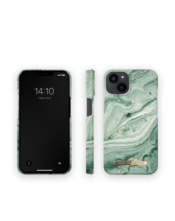 Coque Fashion iPhone 13 Mint Swirl Marbre 5