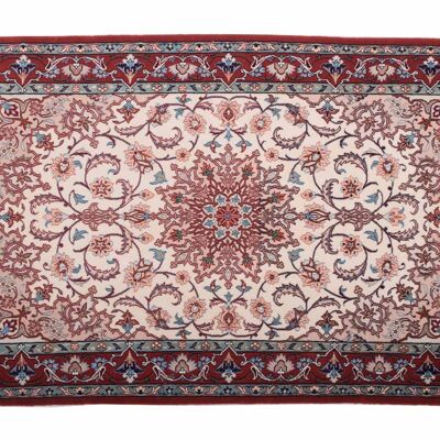 Perser Isfahan 120x76 Handgeknüpft Teppich 80x120 Beige Orientalisch Kurzflor Orient
