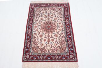 Tapis persan Ispahan 120x76 noué main 80x120 beige, oriental, poils courts, orient 2