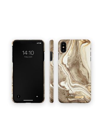 Coque Fashion iPhone XS Marbre sable doré 5