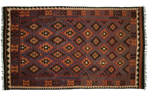 Afghan Maimana Kelim 258x153 Handgewebt Teppich 150x260 Mehrfarbig Orientalisch