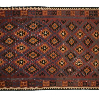 Afghan Maimana Kilim 258x153 Alfombra tejida a mano 150x260 Multicolor Oriental