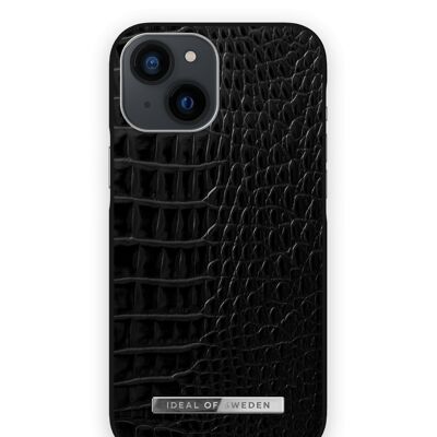 Atelier Coque iPhone 13 Mini Néo Noir Croco Argent