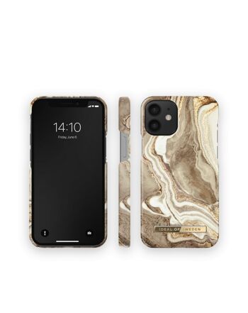 Coque Fashion iPhone 12 Mini Marbre Sable Doré 5