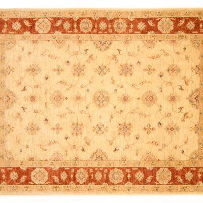 Afghan Chobi Ziegler 236x173 tappeto annodato a mano 170x240 motivo floreale beige pelo corto