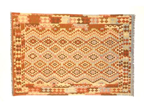 Afghan Maimana Kelim Bunt 305x206 Handgewebt Teppich 210x310 Mehrfarbig Geometrisch