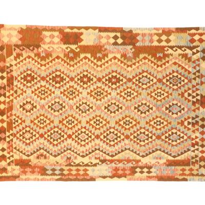 Afghan Maimana Kelim Bunt 305x206 Handgewebt Teppich 210x310 Mehrfarbig Geometrisch