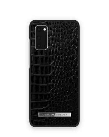 Atelier Coque Galaxy S20 Neo Noir Croco Argent 1