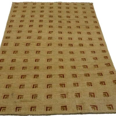 Afghan Modern Chobi Ziegler 181x115 tappeto annodato a mano 120x180 beige geometrico