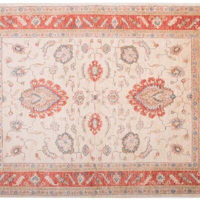 Afghan Feiner Chobi Ziegler 203x146 Handgeknüpft Teppich 150x200 Beige Blumenmuster