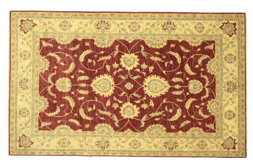 Afghan Chobi Ziegler 304x209 Handgeknüpft Teppich 210x300 Rot Floral Kurzflor Orient