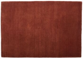 Tapis Loribaft 200x148 noué main 150x200 Tapis d'Orient à poils courts monochrome rouge 1