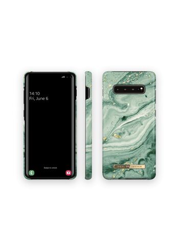 Étui Fashion Galaxy S10 Plus Menthe Tourbillon Marbre 5