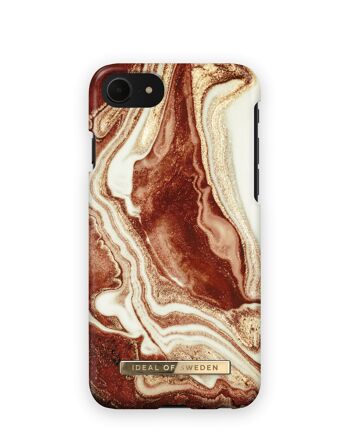 Coque Fashion iPhone 8 Marbre rouillé doré 1