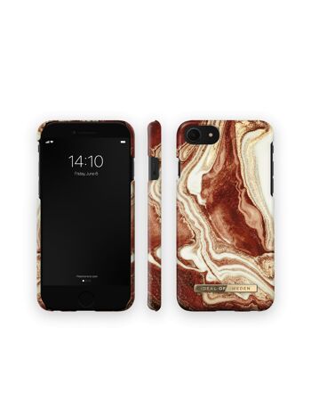 Coque Fashion iPhone 8 Marbre rouillé doré 5