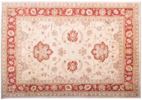 Afghan Feiner Chobi Ziegler 200x149 Handgeknüpft Teppich 150x200 Beige Blumenmuster