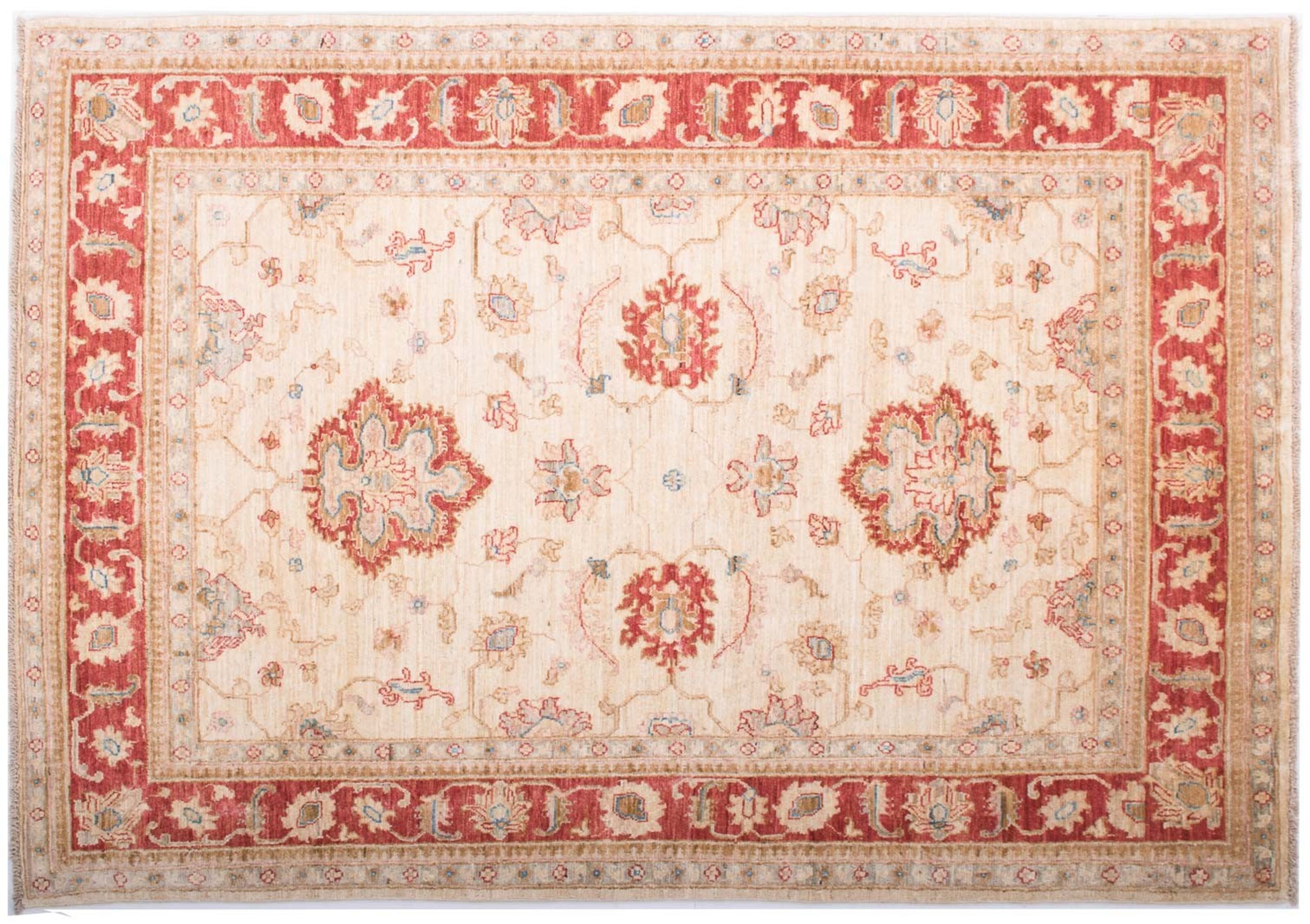 150x200 Buy hand-knotted wholesale Chobi Afghan Ziegler Feiner 200x149 pattern beige flower carpet