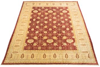 Tapis Afghan Chobi Ziegler 538x400 noué main 400x540 rouge, oriental, poils courts 2