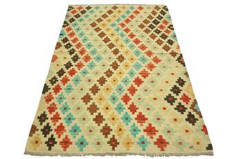 Afghan Maimana Kilim coloré 214x152 tapis tissé à la main 150x210 travail manuel salle d'Orient 2