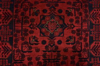 Tapis Afghan Khal Mohammadi 123x82 noué main 80x120 motif géométrique marron 4