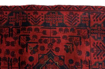 Tapis Afghan Khal Mohammadi 123x82 noué main 80x120 motif géométrique marron 5
