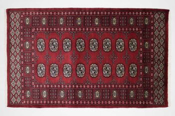 Tapis Pakistan Silk Touch 152x94 noué main 90x150 rouge oriental poil court orient 1