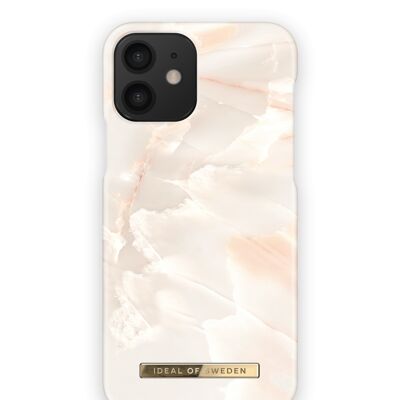 Custodia alla moda per iPhone 12 in marmo rosa perla