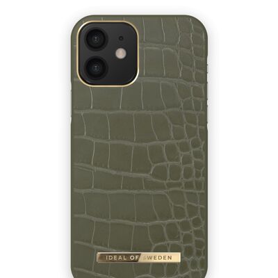 Atelier Hülle iPhone 12 Khaki Kroko