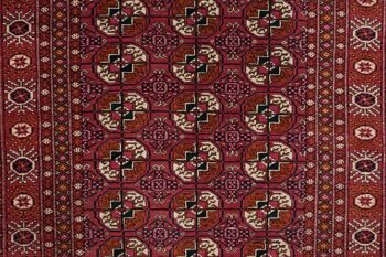 Tapis Caucase Boukhara 192x130 noué main 130x190 motif géométrique rouge, poils courts 5