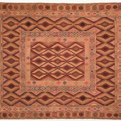 Afghan Mushwani Kilim 166x132 Alfombra tejida a mano 130x170 Multicolor Oriental