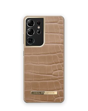 Atelier Coque Galaxy S21 Ultra Camel Croco 1