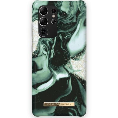Fashion Case Galaxy S21 Ultra Golden Olive Marble