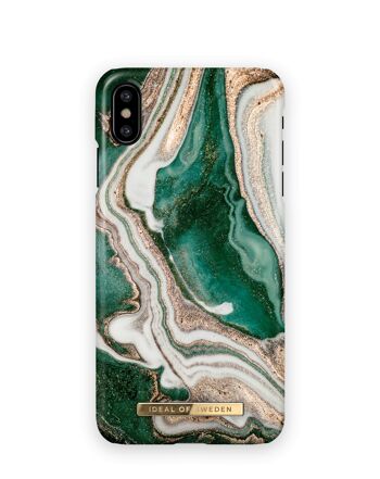 Coque Fashion iphone X Marbre Jade Doré 1