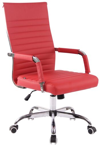 Chaise de bureau - Chaises de bureau pour adultes - Design - Matelassé - Cuir artificiel - Crème - 58x66x115 cm , SKU100 6
